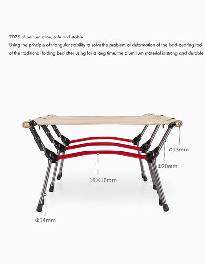 Folding Camping Cot, Adjustable Height, Lightweight Sleeping Bed, Tent Cot, with Storage Bag, Comfortable for Outdoor&Indoor