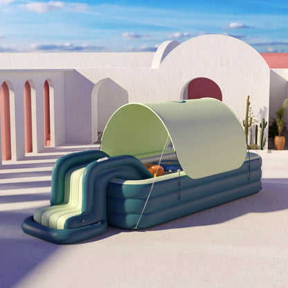 Inflatable Swimming Pool with Slide & Sun Shade