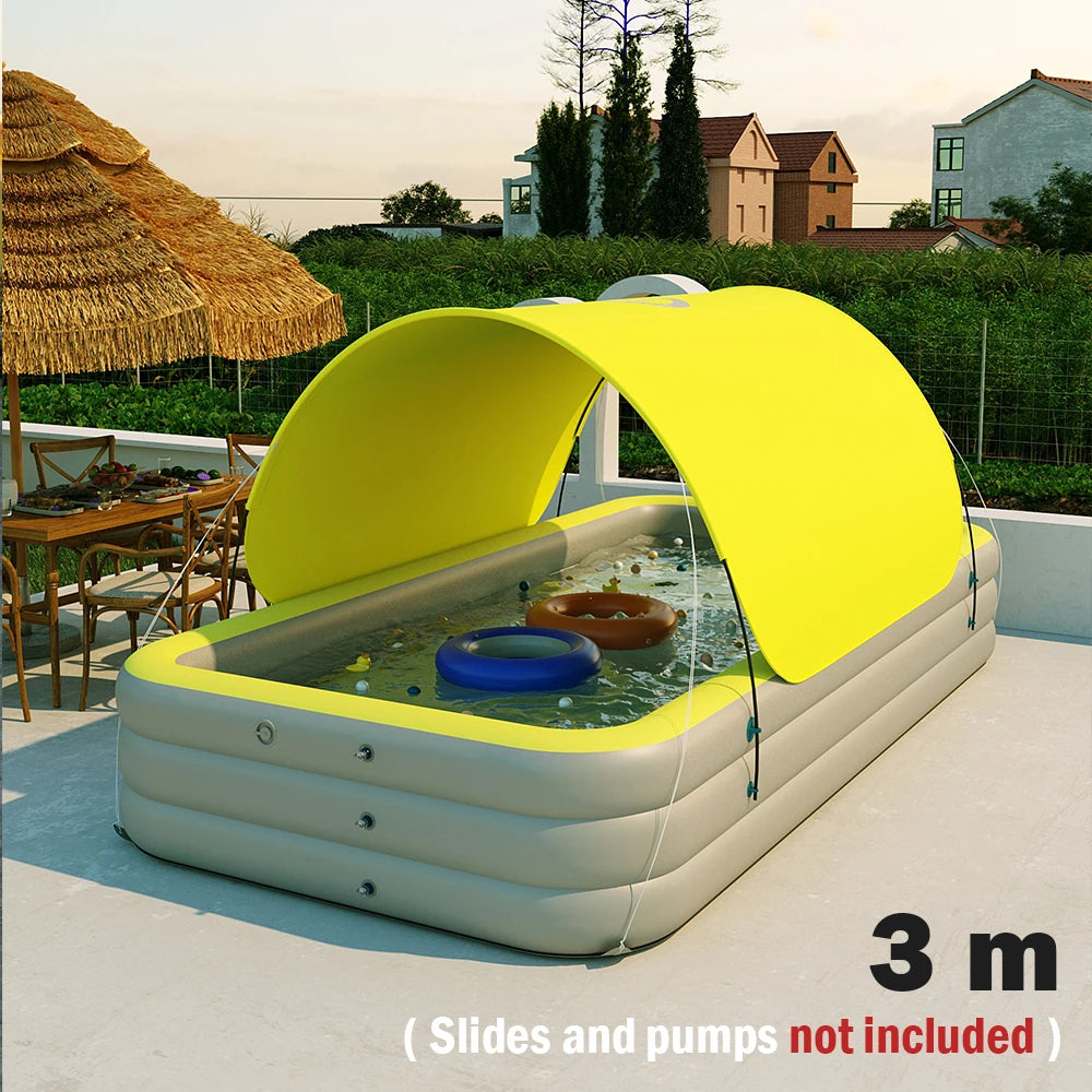 Inflatable Swimming Pool with Slide & Sun Shade
