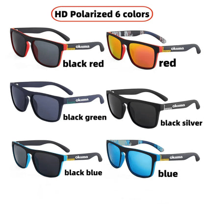 New 6 color okuma fishing glasses men women polarized cycling glasses for outdoor driving and hiking anti glare UV400 sunglasses