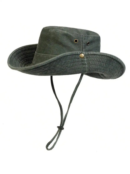 Men Big Eaved Washed Bucket Hats Fishermen Caps Outdoor Casual Cap Men Sunscreen Hat