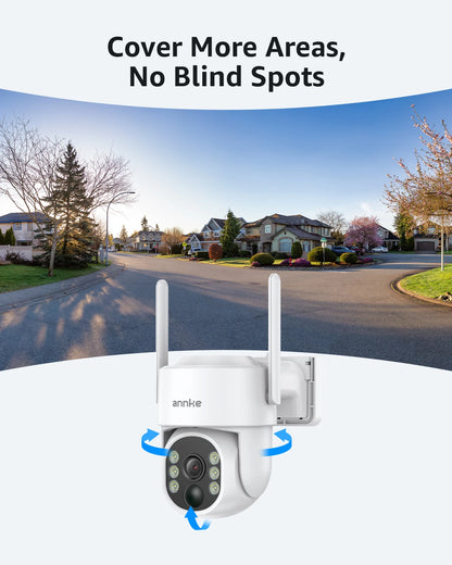 ANNKE 4MP Solar Wirelesss PT IP Camera PIR Night Vision Outdoor 4MP Dual Lens Wifi Security Camera Auto Tracking Smart Life