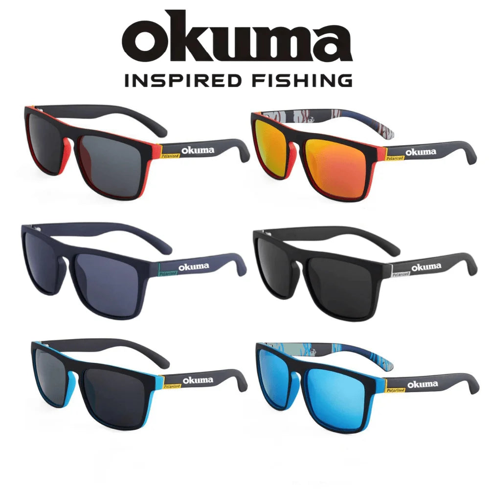 New 6 color okuma fishing glasses men women polarized cycling glasses for outdoor driving and hiking anti glare UV400 sunglasses
