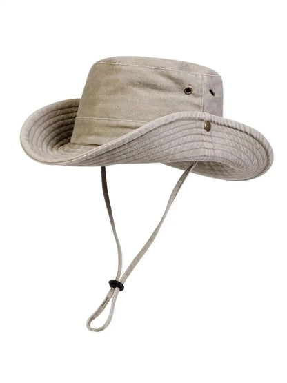 Men Big Eaved Washed Bucket Hats Fishermen Caps Outdoor Casual Cap Men Sunscreen Hat