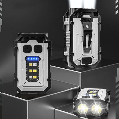 High Bright Flashlight USB Charging Super Bright Torch 180LM Portable Keychain Light Multifunctional for Camping Fishing Walking