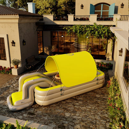 Inflatable Swimming Pool with Slide & Sun Shade