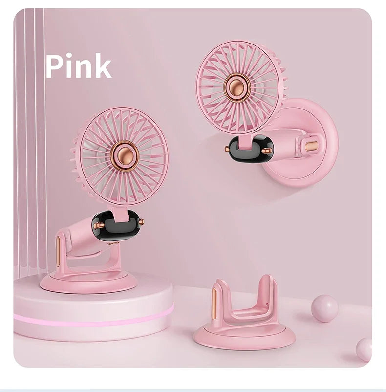 Handheld Mini Fan 1200mAh Foldable Portable Desk Outdoor Neck Hanging 5 Speed USB Rechargeable Fan Phone Stand Display Screen