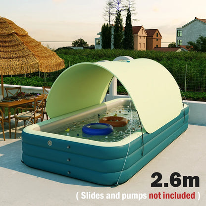 Inflatable Swimming Pool with Slide & Sun Shade