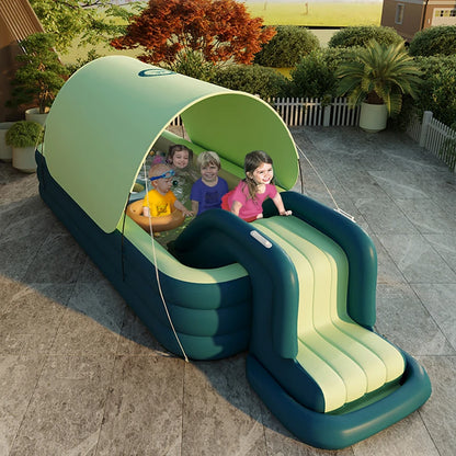 Inflatable Swimming Pool with Slide & Sun Shade