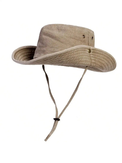 Men Big Eaved Washed Bucket Hats Fishermen Caps Outdoor Casual Cap Men Sunscreen Hat