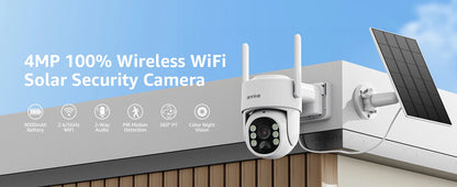 ANNKE 4MP Solar Wirelesss PT IP Camera PIR Night Vision Outdoor 4MP Dual Lens Wifi Security Camera Auto Tracking Smart Life