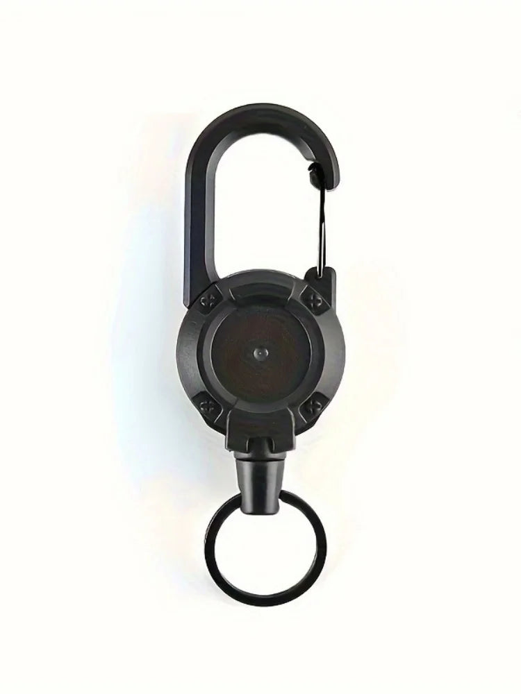 Outdoor Sporty Retractable Key Chain Tool - Heavy Duty Steel Wire Rope, Sturdy Carabiner Buckle & Spring Key Ring