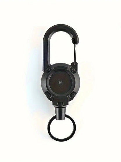 Outdoor Sporty Retractable Key Chain Tool - Heavy Duty Steel Wire Rope, Sturdy Carabiner Buckle & Spring Key Ring