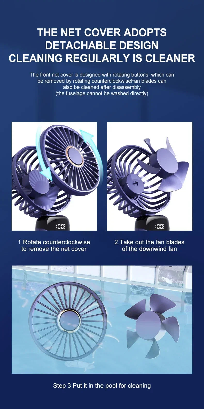 Handheld Mini Fan 1200mAh Foldable Portable Desk Outdoor Neck Hanging 5 Speed USB Rechargeable Fan Phone Stand Display Screen