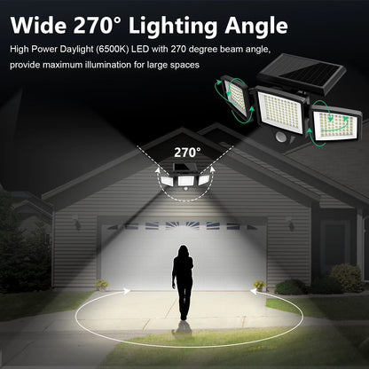(5/4/3/2/1 pcs) 3-Head Solar Outdoor Light, Motion Sensor Security Light with Wireless Remote Control