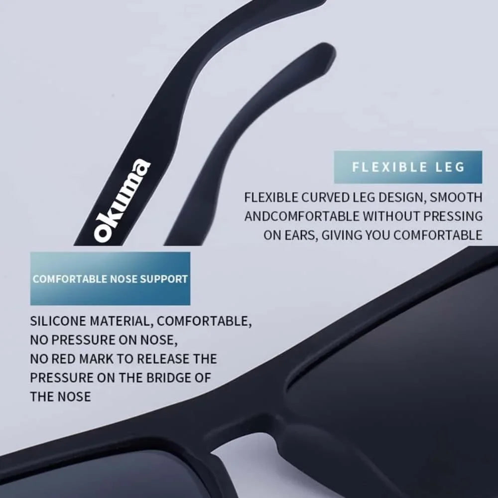 New 6 color okuma fishing glasses men women polarized cycling glasses for outdoor driving and hiking anti glare UV400 sunglasses