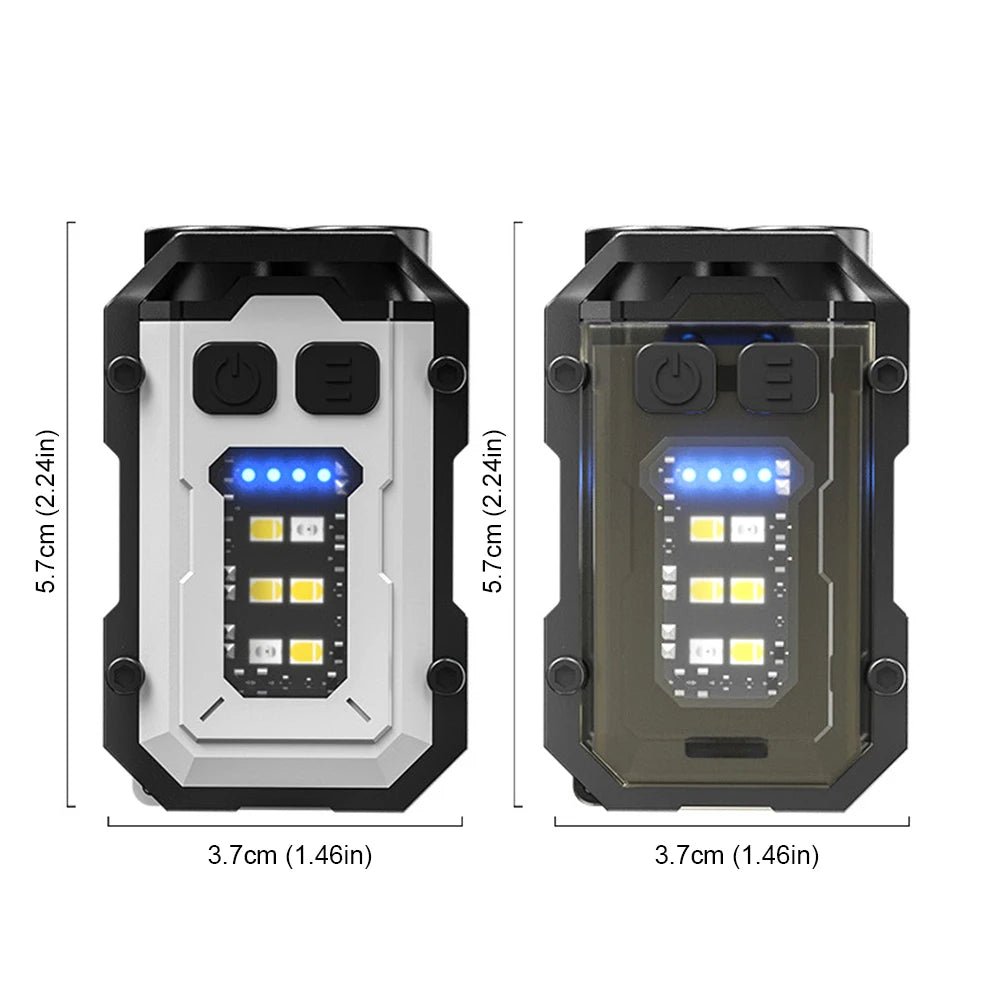 High Bright Flashlight USB Charging Super Bright Torch 180LM Portable Keychain Light Multifunctional for Camping Fishing Walking