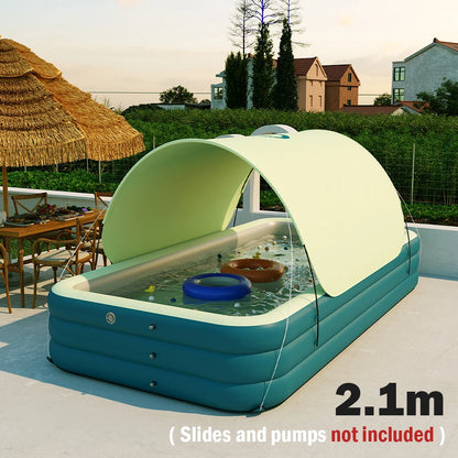 Inflatable Swimming Pool with Slide & Sun Shade