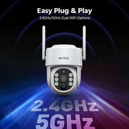ANNKE 4MP Solar Wirelesss PT IP Camera PIR Night Vision Outdoor 4MP Dual Lens Wifi Security Camera Auto Tracking Smart Life