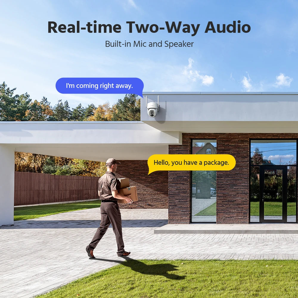 ANNKE 4MP Solar Wirelesss PT IP Camera PIR Night Vision Outdoor 4MP Dual Lens Wifi Security Camera Auto Tracking Smart Life