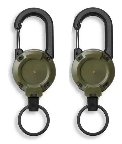 Outdoor Sporty Retractable Key Chain Tool - Heavy Duty Steel Wire Rope, Sturdy Carabiner Buckle & Spring Key Ring