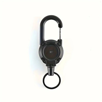 Outdoor Sporty Retractable Key Chain Tool - Heavy Duty Steel Wire Rope, Sturdy Carabiner Buckle & Spring Key Ring
